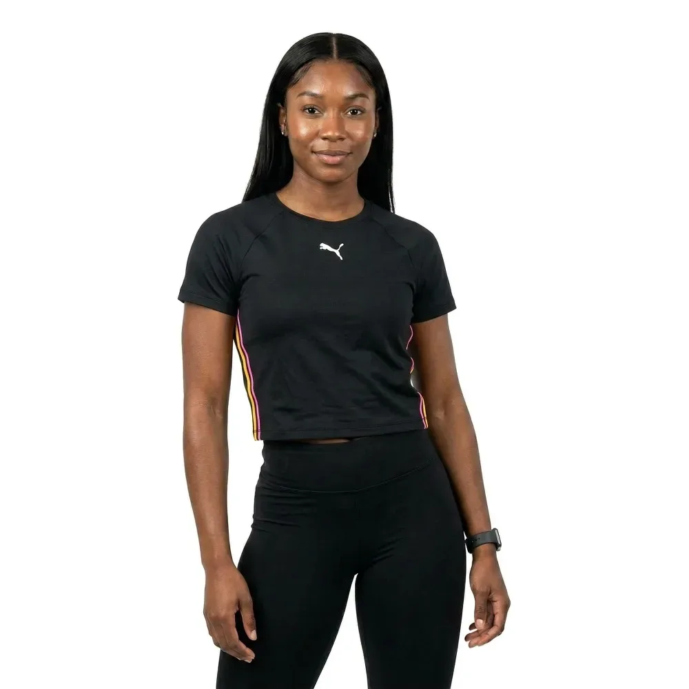 Top Bikini Short Sl Crop Black L - Puma - FashionsVida