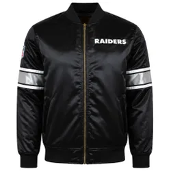 Nfl Oakland Raiders Heavyweight Mens Black Satin Jacket - Size X-Large