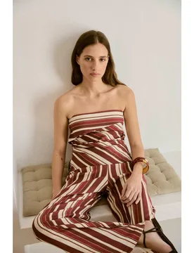 Top de mujer de lino de rayas - Bimani - FashionsVida