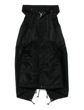 Giubbotto con cappuccio in twill in nylon