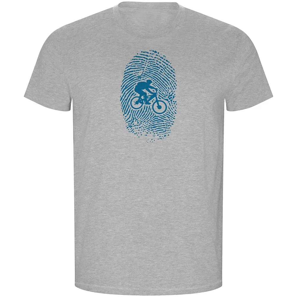 Maglietta A Maniche Corte Mtb Fingerprint Eco Heather Grey - Kruskis - FashionsVida