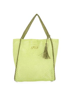 Borsa a spalla traforata VERDE LIME UNICA