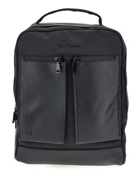 Zaino Nero in Tessuto con Tasche Frontali e Scomparto Porta PC COB 61991/L/SRBU7