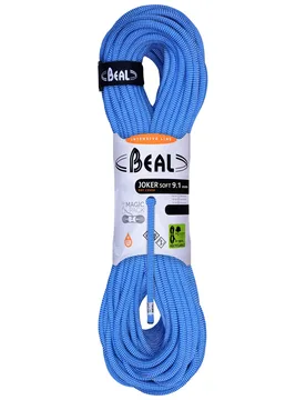 Corde d'escalade 3 normes - Joker 9.1mm Soft Unicore Dry Cover Blue - Taille 80 m - Bleu - Beal - FashionsVida