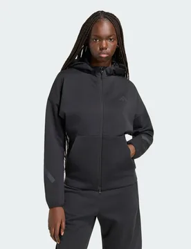 FELPA CON CAPPUCCIO E ZIP INTEGRALE Z.N.E. 2XL Black - Adidas - FashionsVida