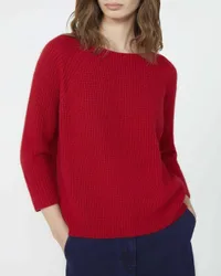 Maglia rossa Weekend in misto mohari a coste con maniche raglan