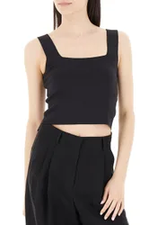 Top scollo quadrato NERO L