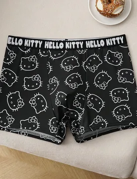 Calzoncillos tipo tronco para hombres con gráfico de gato y letras, suaves y cómodos - Shein - FashionsVida