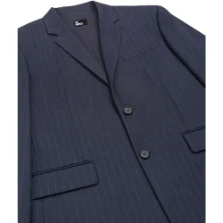 Chaqueta de traje amplia para mujer, de lana con rayas finas