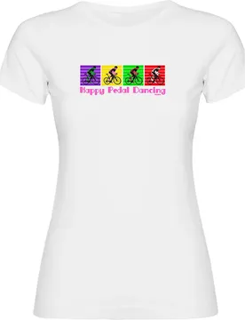 Maglietta A Maniche Corte Happy Pedal Dancing White