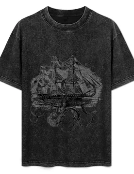 OctoShip Kraken Attacking a Ship T-Shirt - Aliexpress - FashionsVida
