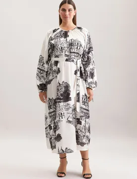Raglankleid mit Schleifendetail Weiß 48 - Seidensticker.com - FashionsVida