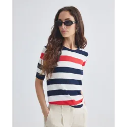 Jersey de mujer manga corta rayas