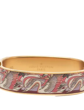 Gold Plated Enamel Monogram Confidential Hinge Bracelet S - Louis Vuitton - FashionsVida