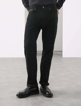 Straight Fit Pure Cotton Selvedge Jeans Black male - Autograph - FashionsVida