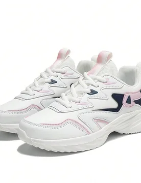 Zapatillas deportivas para mujer Double Star, nuevas zapatillas blancas transpirables de suela gruesa para primavera/otoño, zapatillas de running neg - Shein - FashionsVida
