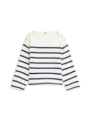 LWK GOLD BUTTON BOAT-NK LS TEE feale