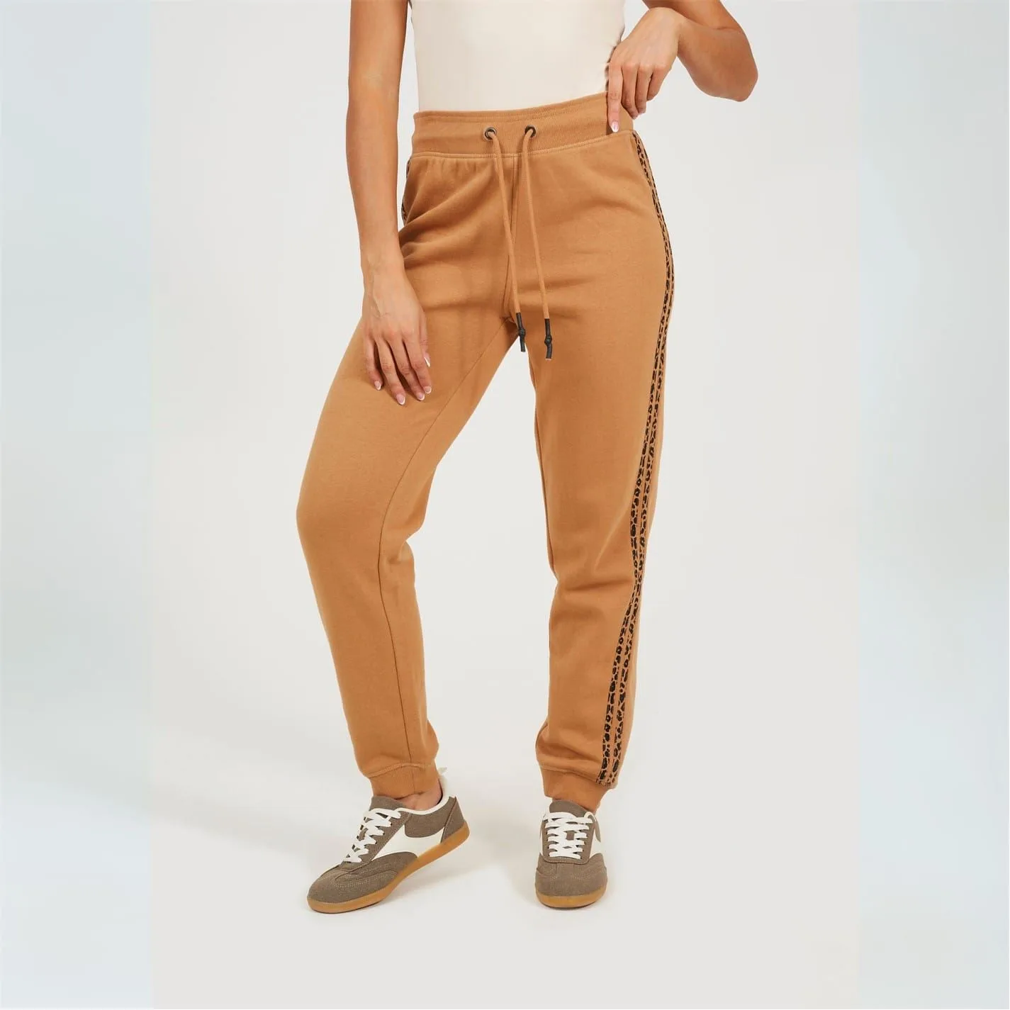 Womens With Leopard Side Stripe In Camel/ - Multicolour - Size 8 Uk - Brave soul - FashionsVida