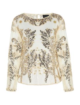 NAEMI Blusa turquesa / oro