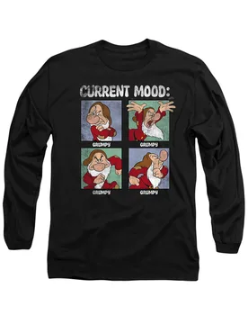 Snow White & The 7 Dwarfs Father's Day Current Mood Grumpy Dad Long Sleeve T-Shirt, Black - Black - Size: XL - Disney - FashionsVida