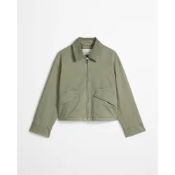 Chaqueta de mujer regular de sarga de algodón ecológico