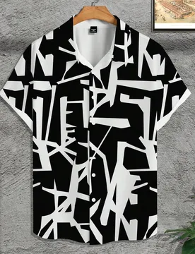Camisa casual de manga corta de corte slim para hombre talla grande, minimalista & de moda, formal, ceremonia - Shein - FashionsVida