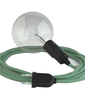 Cables Suspension Luminaire Rz06 Zigzag 5 M Green / Black One Size - Creative - FashionsVida