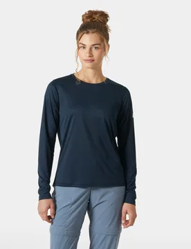 Women's Tech Crew Long Sleeve 2.0 Navy L - Navy Blue - Female - Helly Hansen - FashionsVida