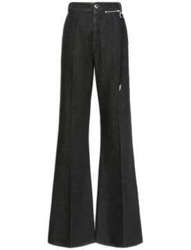 Flared Jeans with Zip and Button Closure