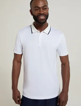 Tournament Mens IsoCool Polo - White - White - Size: XXL - Mountain Warehouse - FashionsVida
