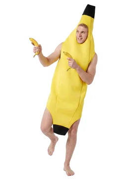 Banane Karneval-Kostüm für Erwachsene gelb-schwarz - KARNEVAL-MEGASTORE - FashionsVida
