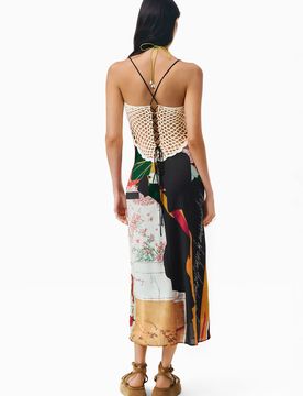 Vestido Tirantes Punto, Mujer, Poliester, Negro, XS