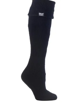 Women's 1 Pair SOCKSHOP Wellington Boot Thermal Socks Black - Black - Size: Small - Heat Holders - FashionsVida