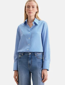 Fließende Hemdbluse aus Viskose Mix Blau 40 - Seidensticker - FashionsVida