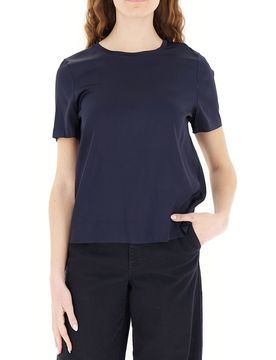 Blusa in satin BLU NAVY 44
