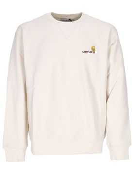 Felpa Girocollo Uomo American Script Sweat Natural