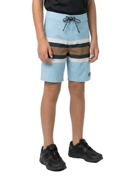 Short De Bain Crew Stripe Volley Clear Sky S Garçon - Salty Crew - FashionsVida