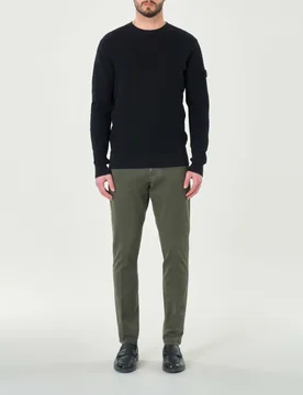 Pantalone chino New Rolf verde militare in gabardina di cotone stretch - Roy Roger's - FashionsVida