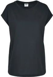 T-Shirt - Ladies Organic Extended Shoulder Tee - XS bis 5XL - für Damen - Größe XS - schwarz - Frauen - female