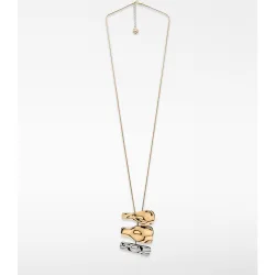 Collar de mujer con piezas metálicas bicolor