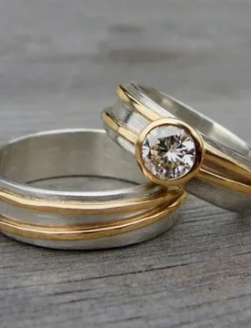 Set de 2 anillos de circonita cúbica de moda para mujer para boda, compromiso, aniversario, fiesta, joyería, regalo del Día de San Valentín - Shein - FashionsVida