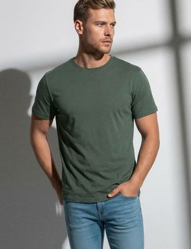 T-shirt basic in cotone - verde polveroso