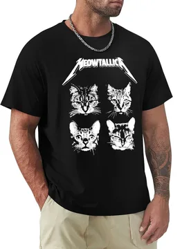 Meowtallica T-Shirt Big Size Crew Neck T-Shirt - Aliexpress - FashionsVida