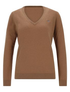 EXTRAFINE LAMBSWOOL BLEND V-NECK female