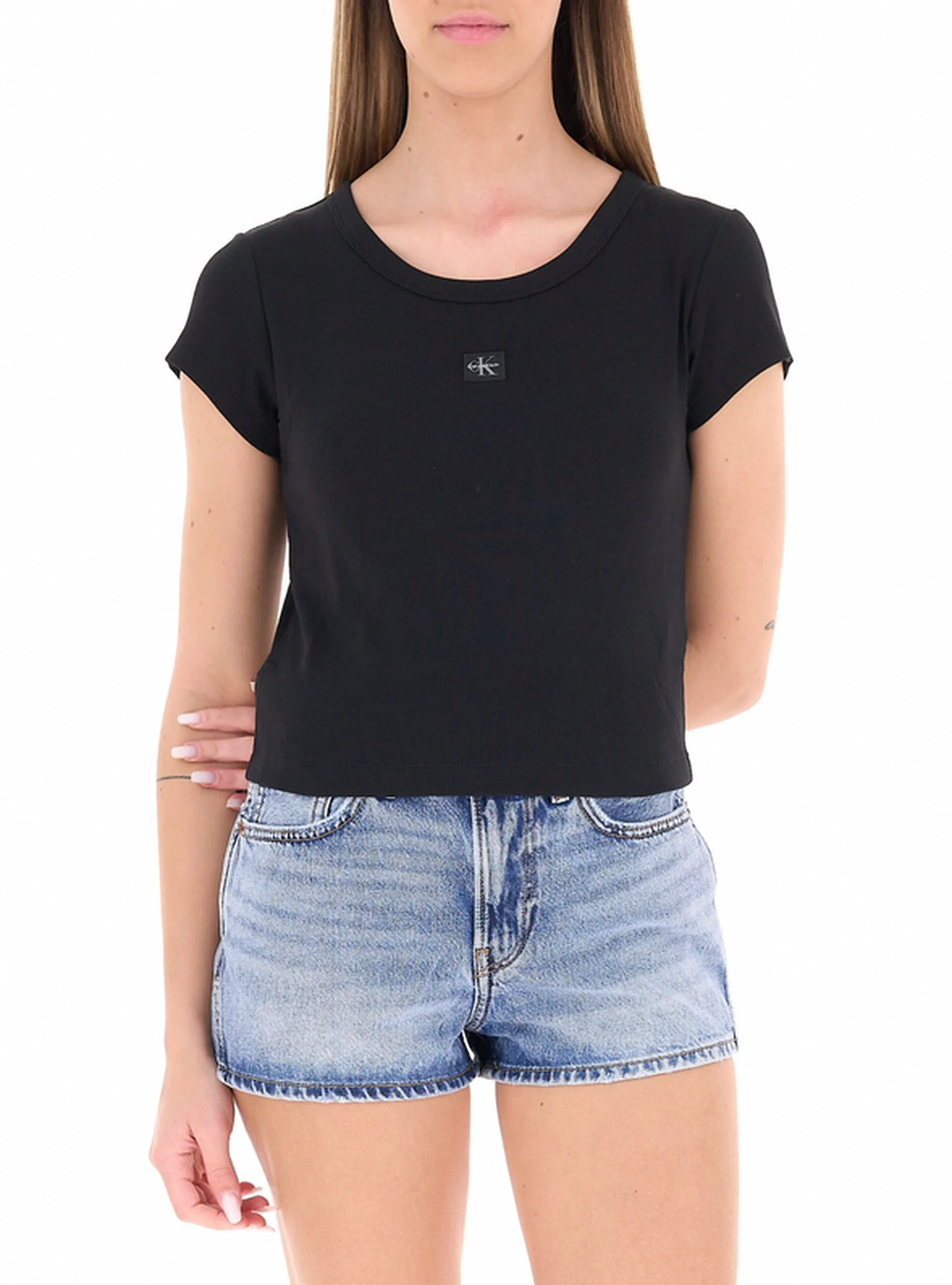 T-shirt girocollo NERO M - Calvin Klein - FashionsVida