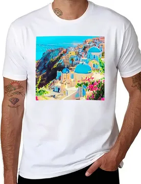 Santorini T-Shirt t shirt man cotton mens graphic t shirts T-Shirt - Aliexpress - FashionsVida