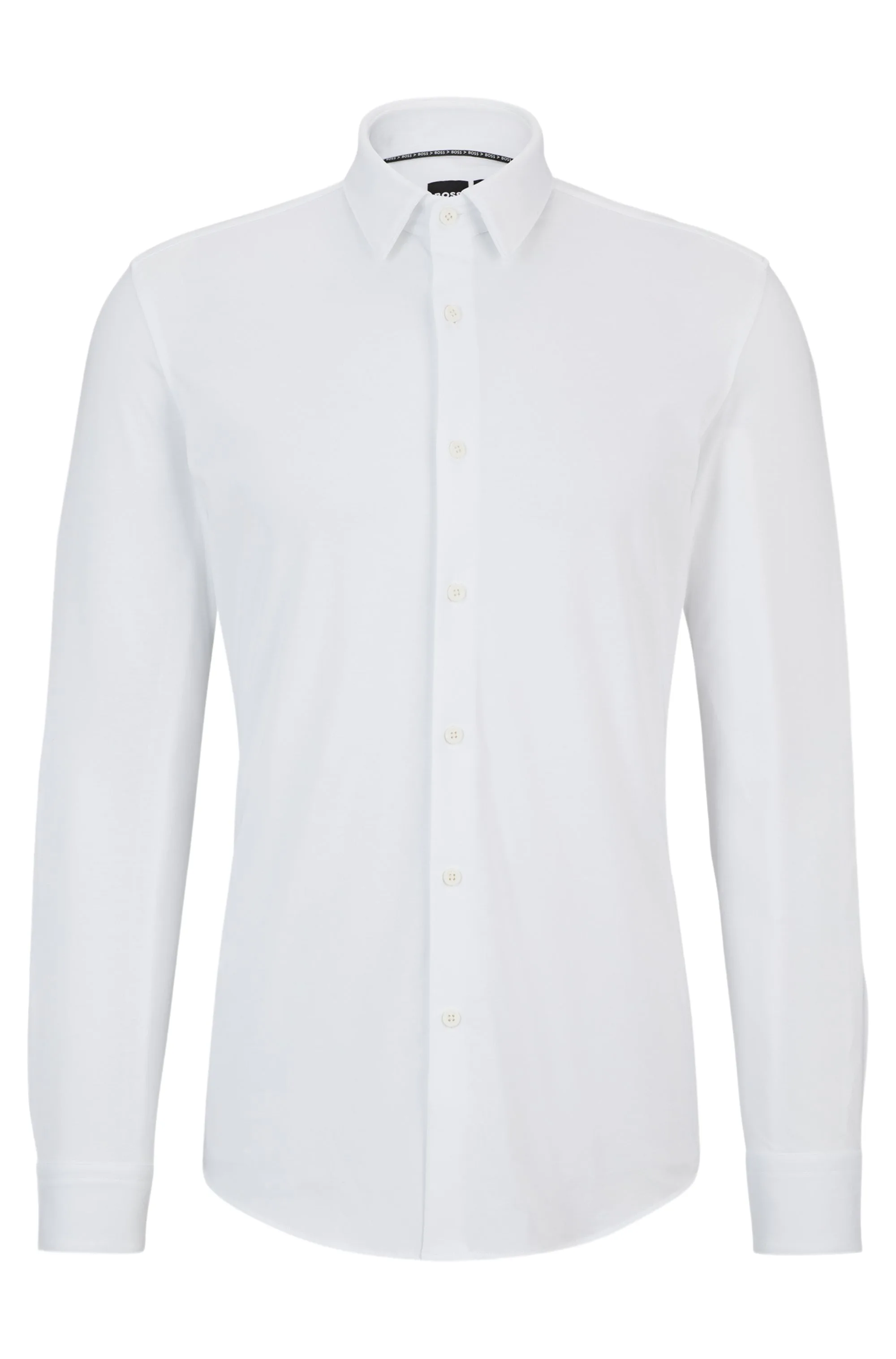 Black Hemd aus Baumwoll-Jersey mit Performance-Stretch Weiß 44 - BOSS - FashionsVida