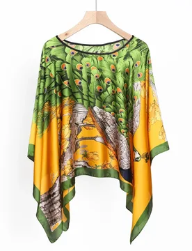 Poncho Cape Fashion Hoodie Large Square Scarf Imitation Silk Shawl Summer Thin Sunscreen Scarf Women Cloak P2 - Aliexpress - FashionsVida
