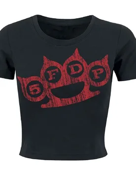 T-Shirt - Red Nuckles Distressed - S bis XXL - für Damen - Größe XL - schwarz - Lizenziertes Merchandise! - Frauen - female - Five Finger Death Punch - FashionsVida