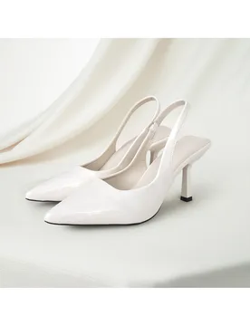 Zapatos de tacón de gatito para mujer, zapatos de tacón alto de punta fina de charol para boda y dama de honor, sandalias elegantes y versátiles co - Shein - FashionsVida